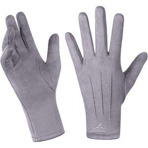 Women's Touchscreen Winter Warm Thermal Elastic Stretch Texting Gray Soft Gloves